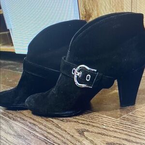 Elegant Black Ankle Booties with Buckle Detail